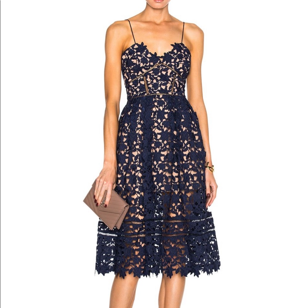 Self Portrait navy  Azelia dress - worn once!